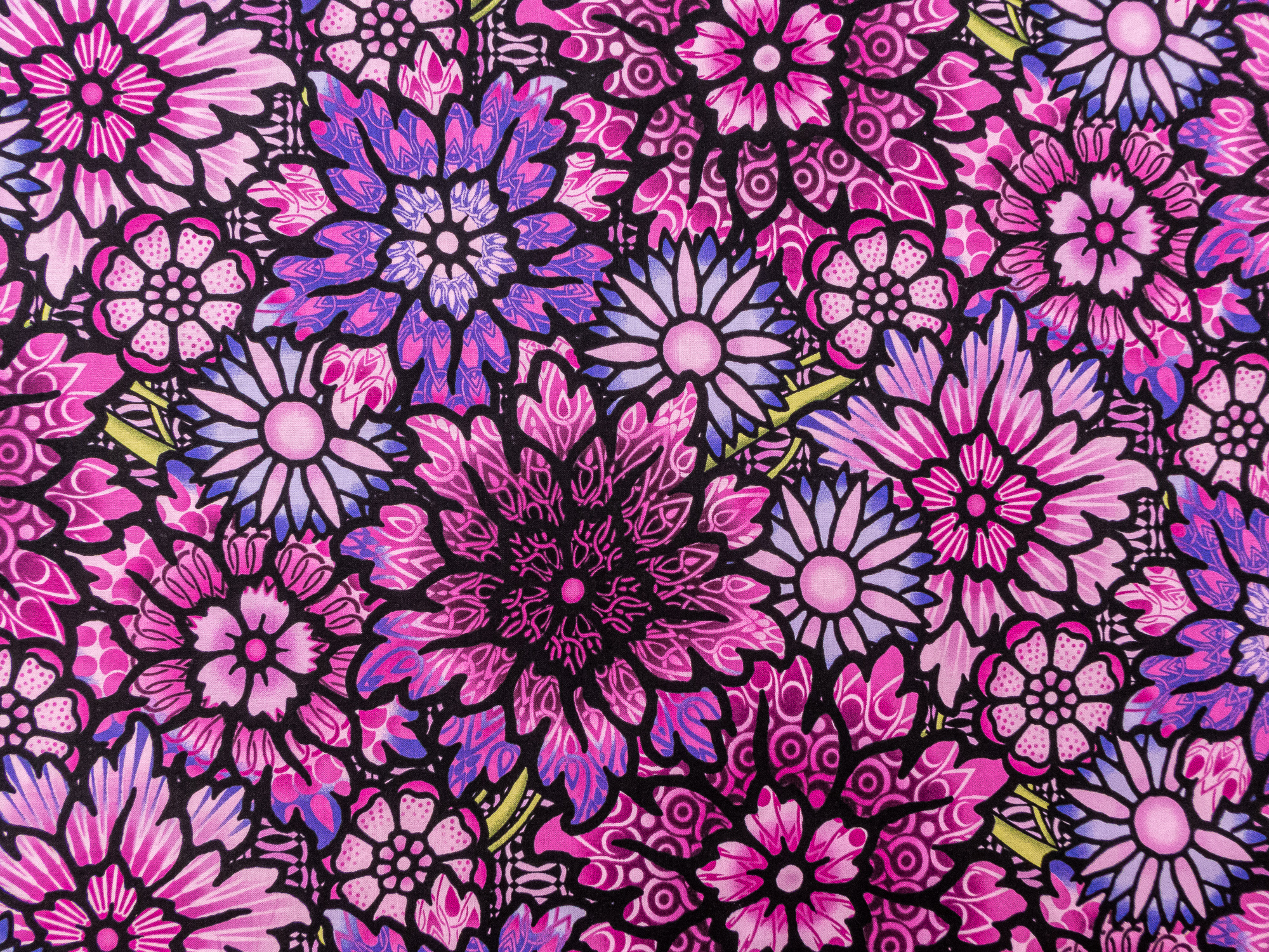 Stoff "Paradise" von ITB Blumen grafisch lila