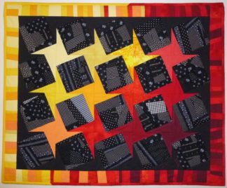 Wandbehang "Metamorphose" schwarz-gelb-rot